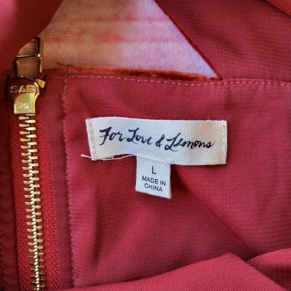 For Love & Lemons Rust Red Kate Velvet Strappy Cutout Overall‎ Mini Dress L - Picture 10 of 10